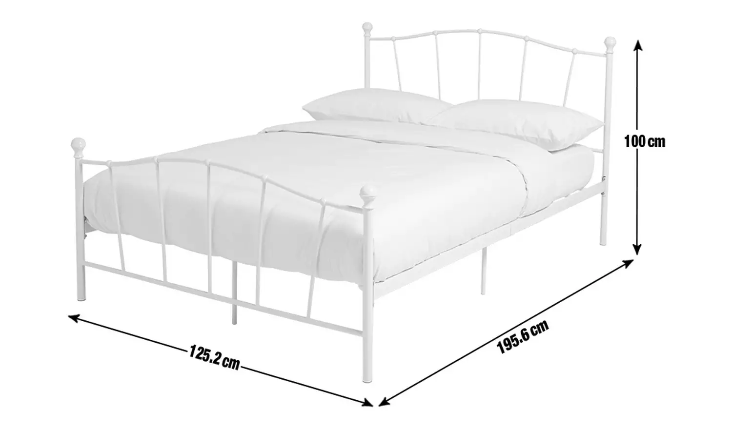 Argos Home Fleur Small Double Metal Bed Frame - White