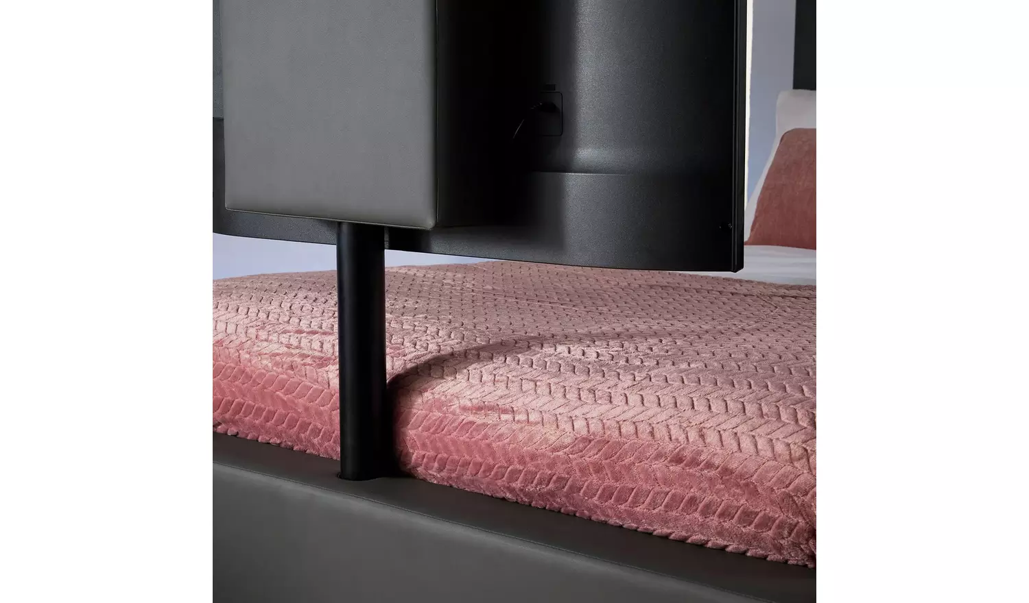 XR Living Ava Double Faux Leather TV LED Bed Frame - Grey