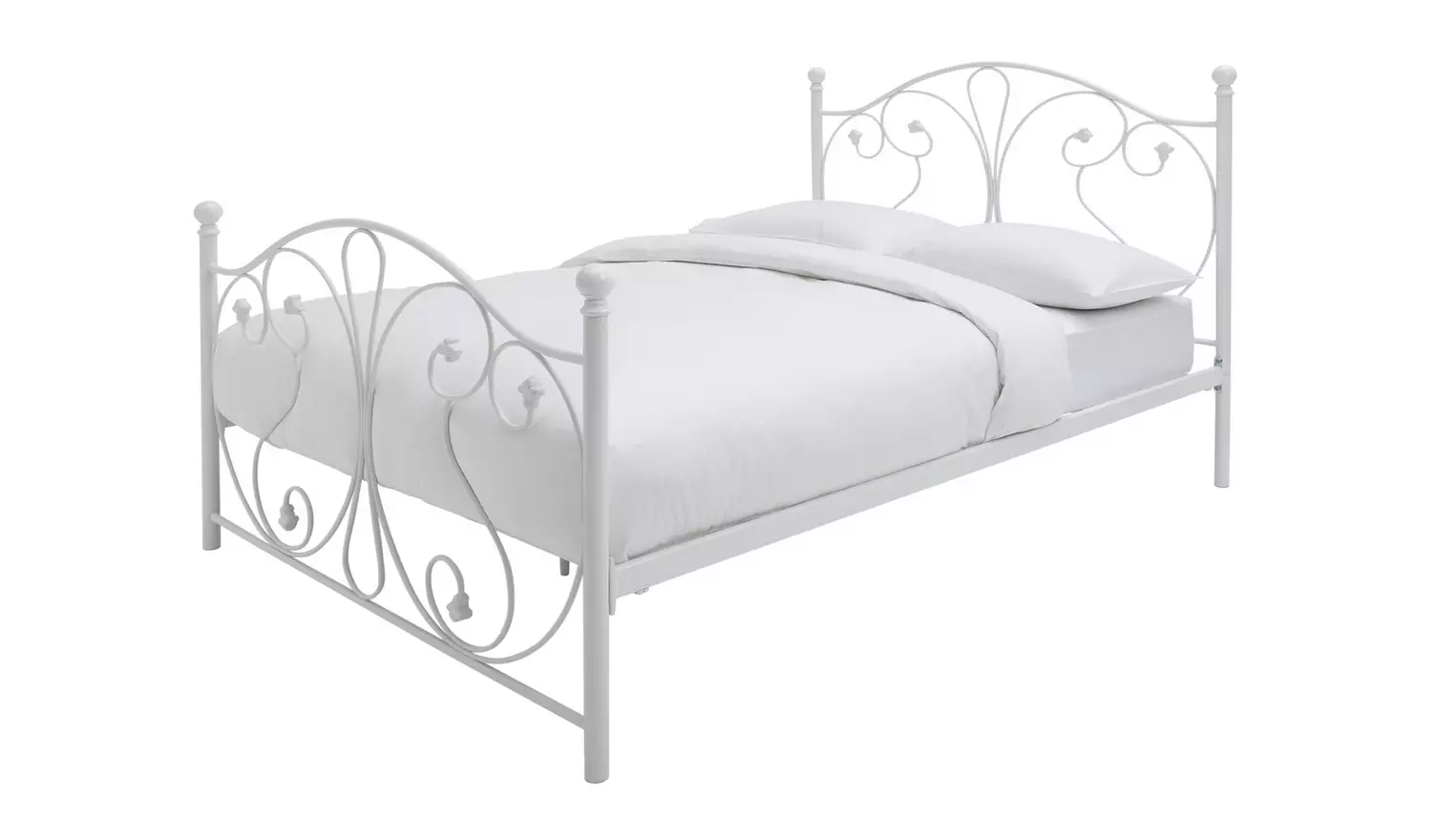 Argos Home Marietta Small Double Metal Bed Frame - White
