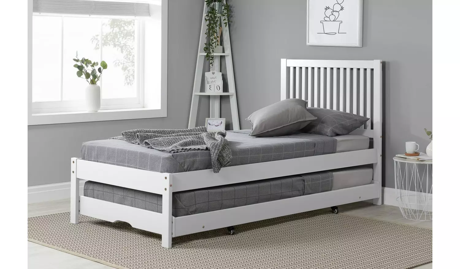 Birlea Buxton Single Bed Frame With Trundle - White