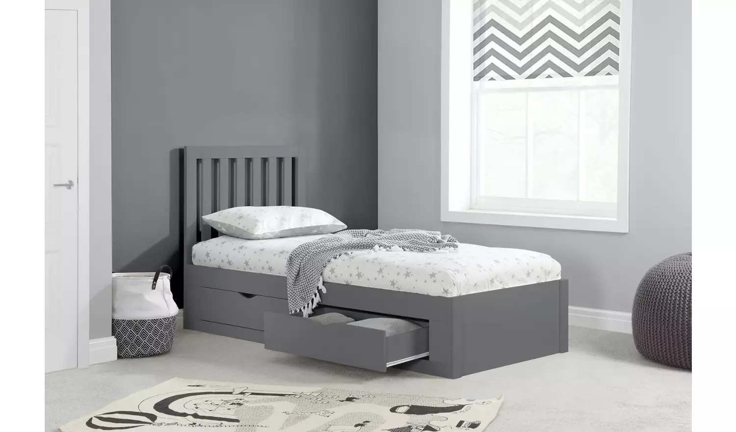 Birlea Appleby Single Bed Frame - Grey