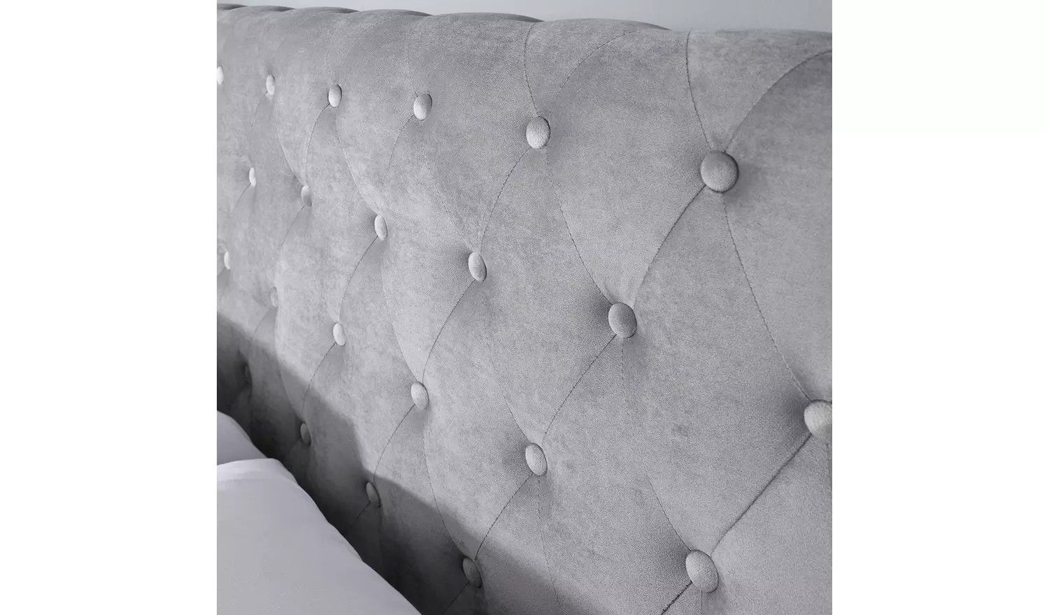 Aspire Chesterfield Double Ottoman Bed Frame - Grey