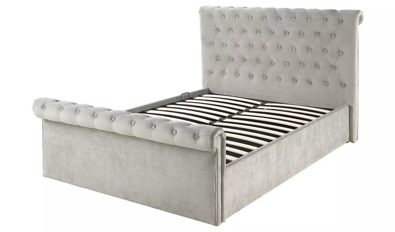 Aspire Chesterfield Kingsize Ottoman Bed Frame - Grey