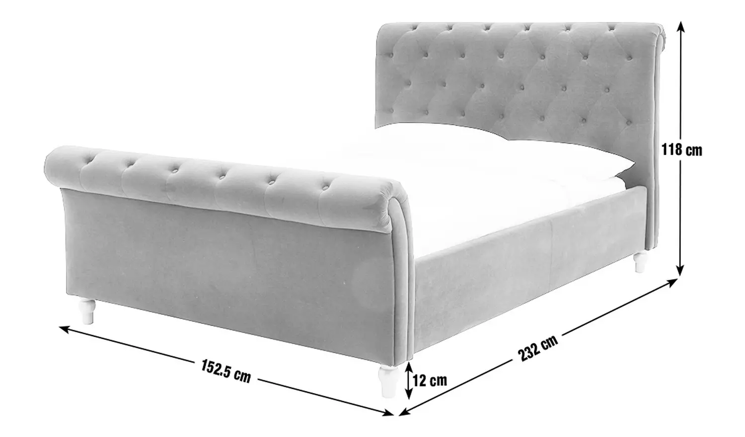 Argos Home Harrogate Double Velvet Bed Frame - Navy