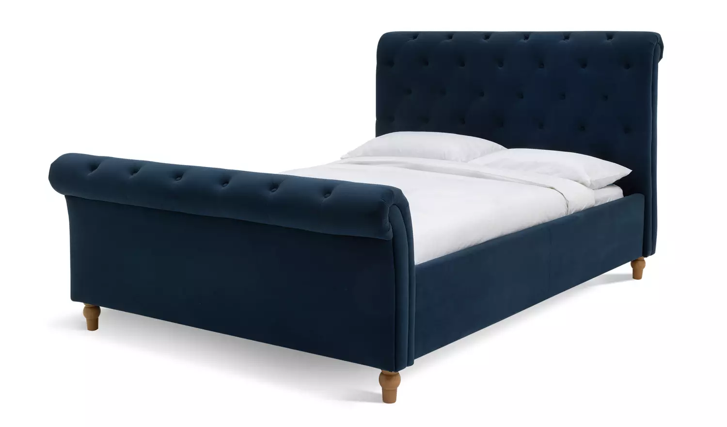 Argos Home Harrogate Double Velvet Bed Frame - Navy