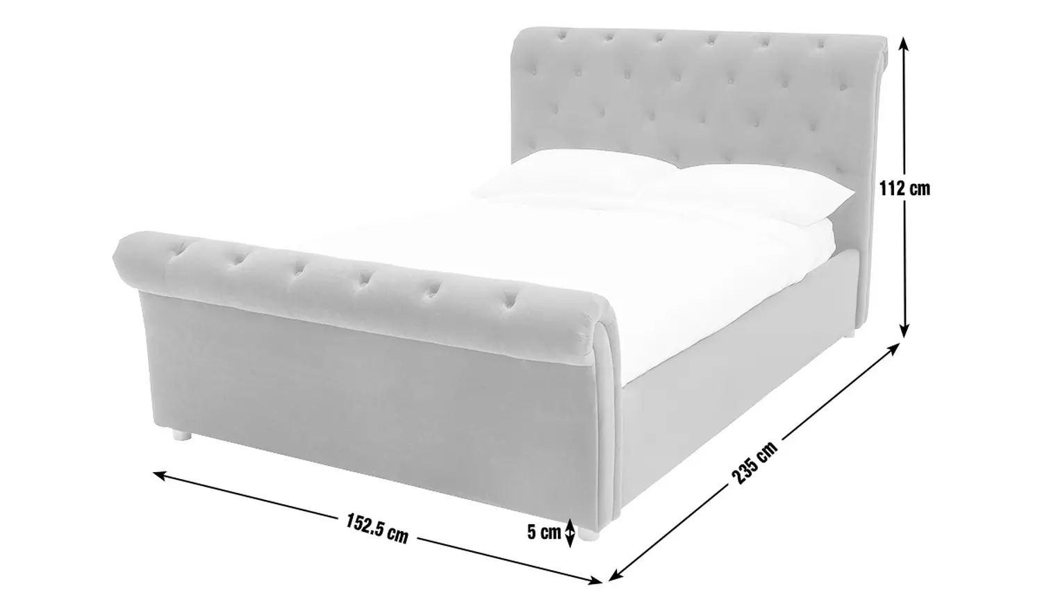 Argos Home Harrogate Double Velvet Ottoman Bed Frame - Navy