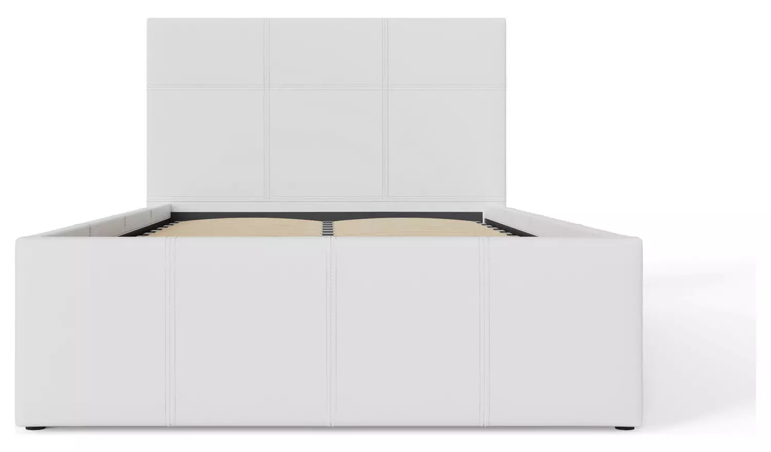 GFW End Lift Single Faux Leather Ottoman Bed - White