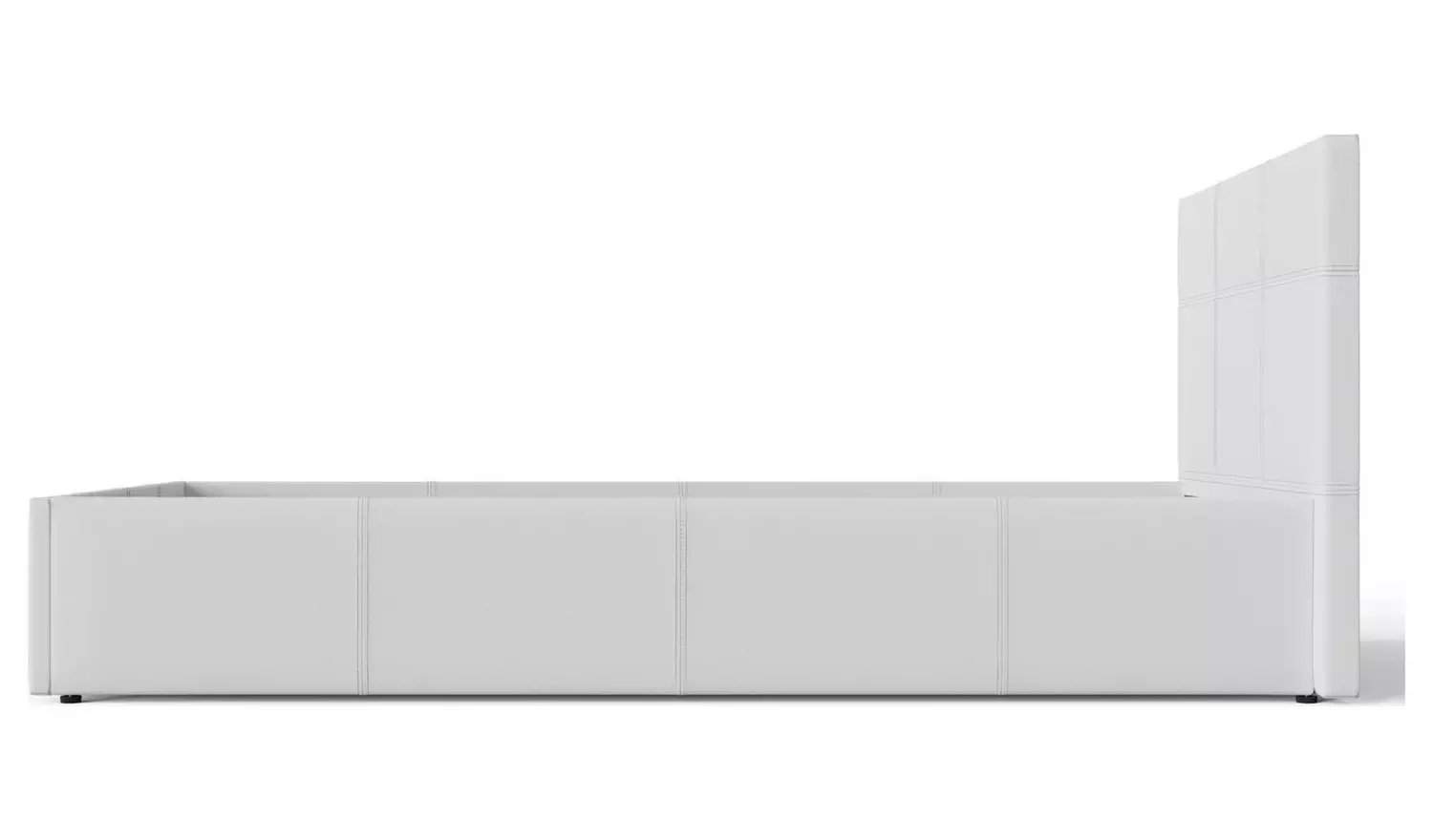 GFW End Lift Single Faux Leather Ottoman Bed - White