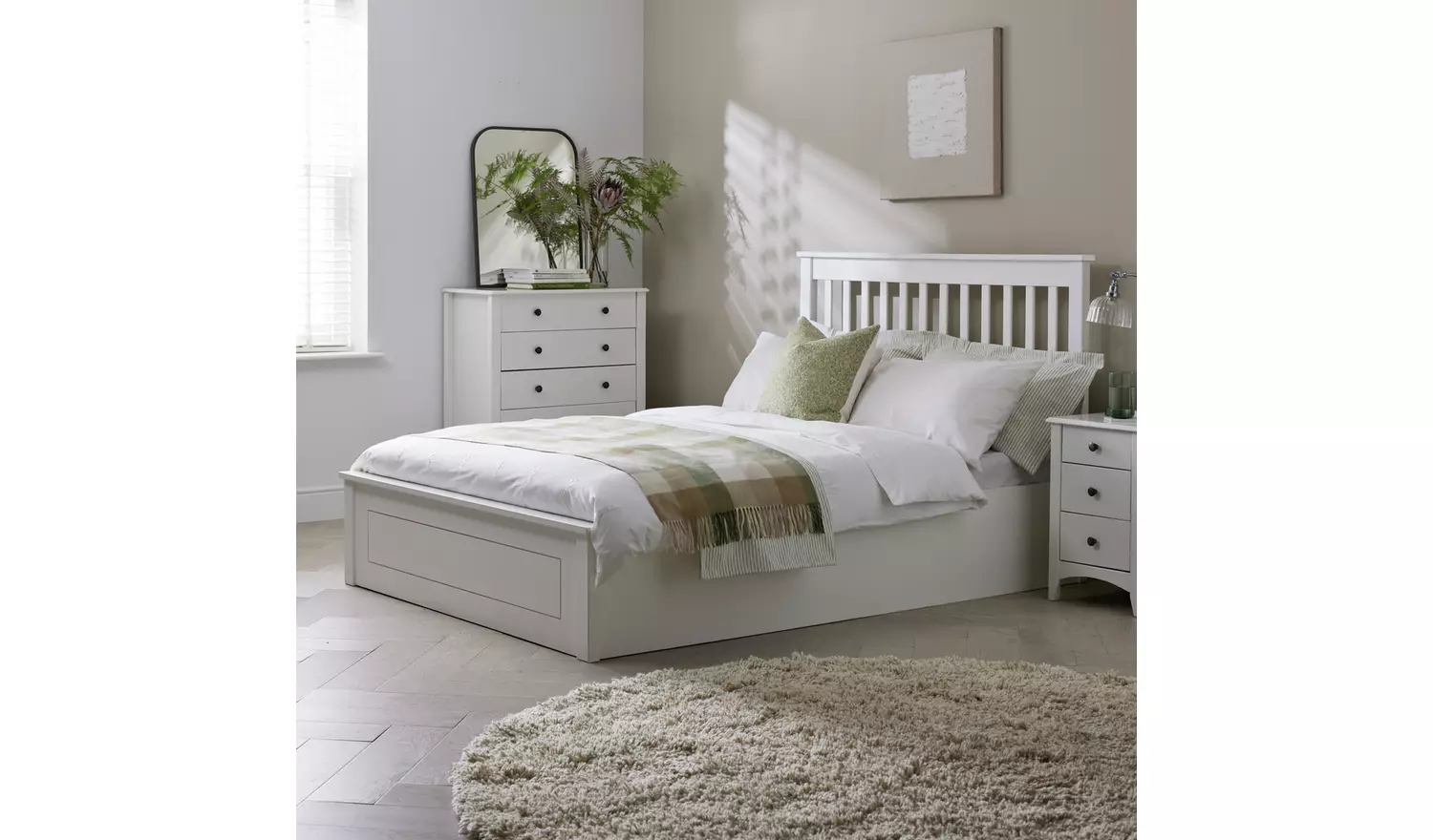 Argos Home Aspley Kingsize Wooden Ottoman Bed Frame - White