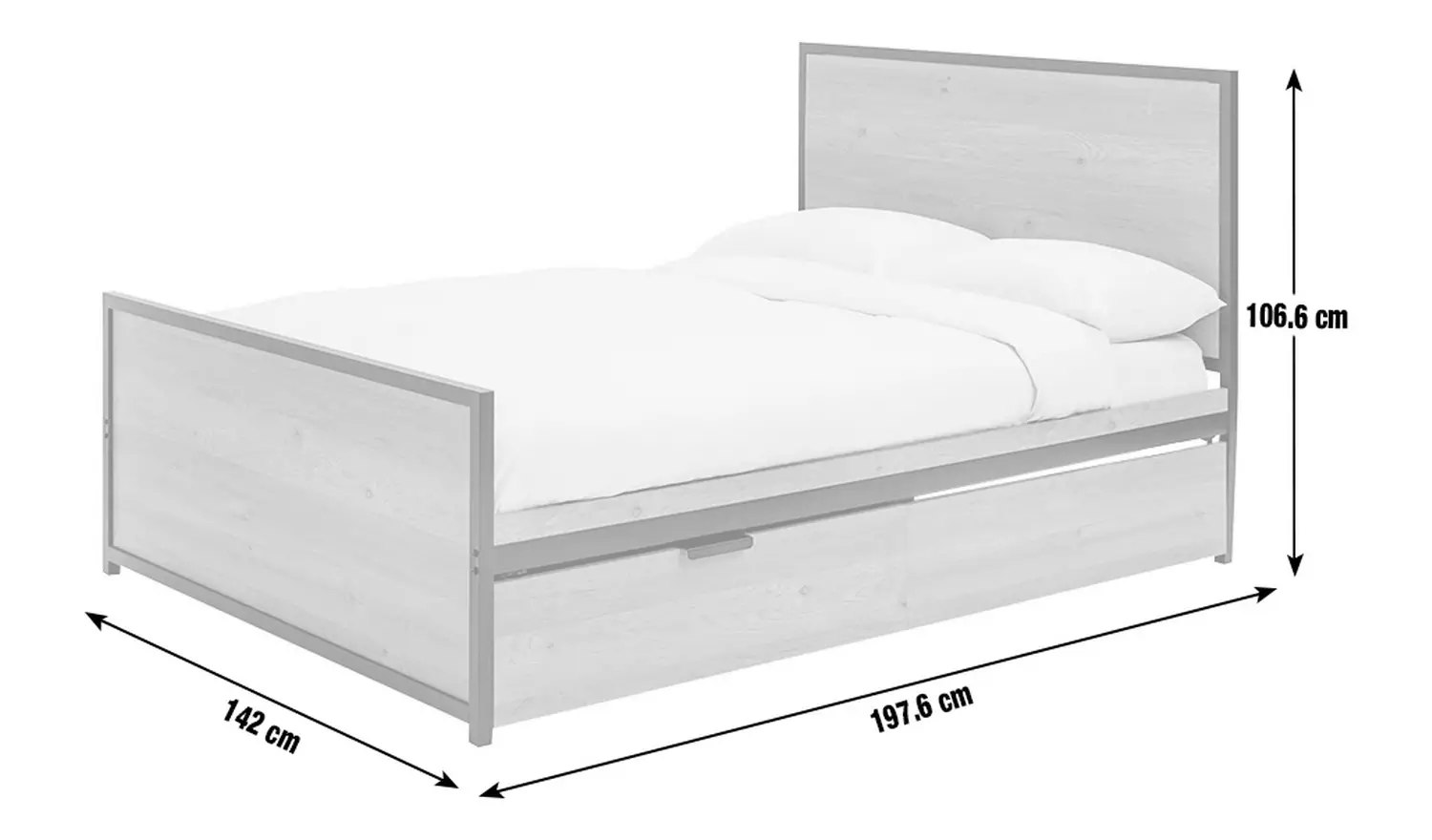 Argos Home Loft Living Double Wooden Storage Bed Frame - Oak