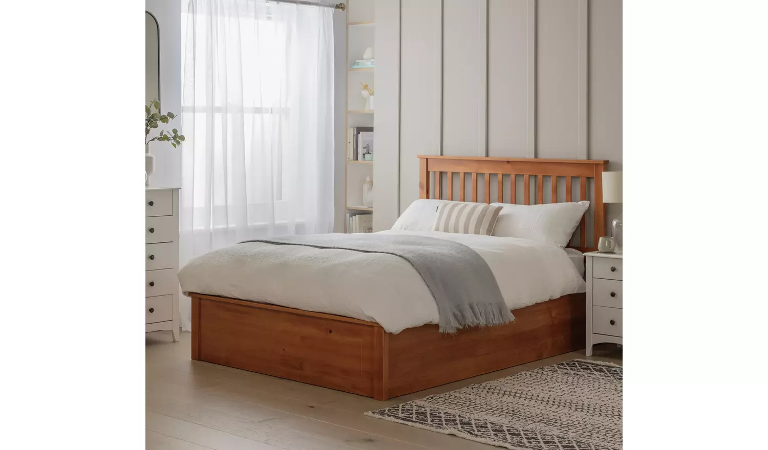 Argos Home Aspley Small Double Ottoman Bed - Oak Stain
