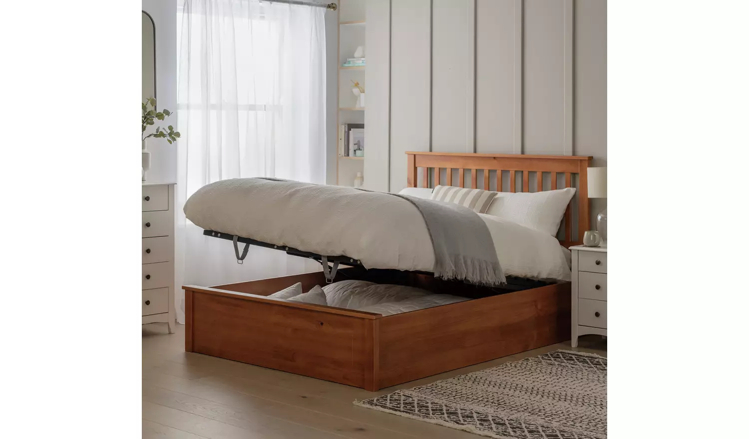 Argos Home Aspley Small Double Ottoman Bed - Oak Stain