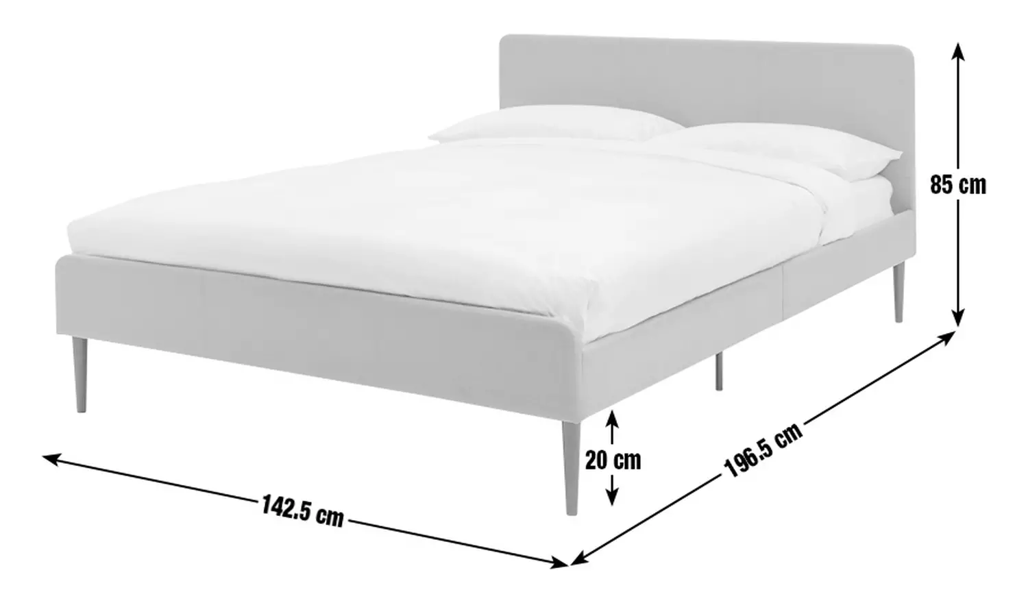 Argos Home Kristopher Double Fabric Bed Frame - Cream