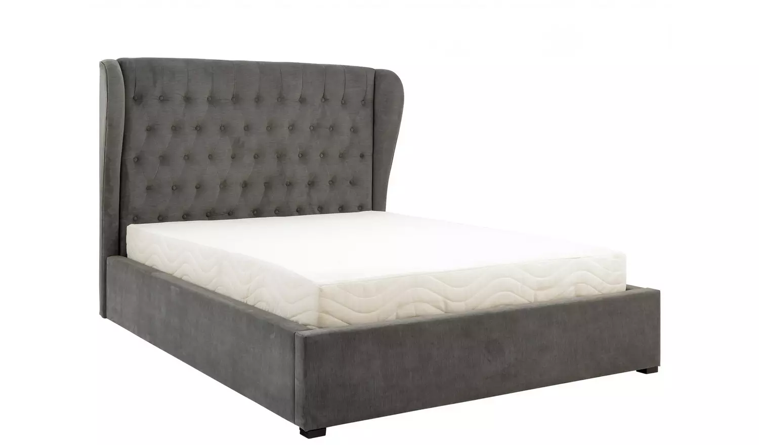 GFW Dakota Double Fabric End Lift Ottoman Bed - Pewter