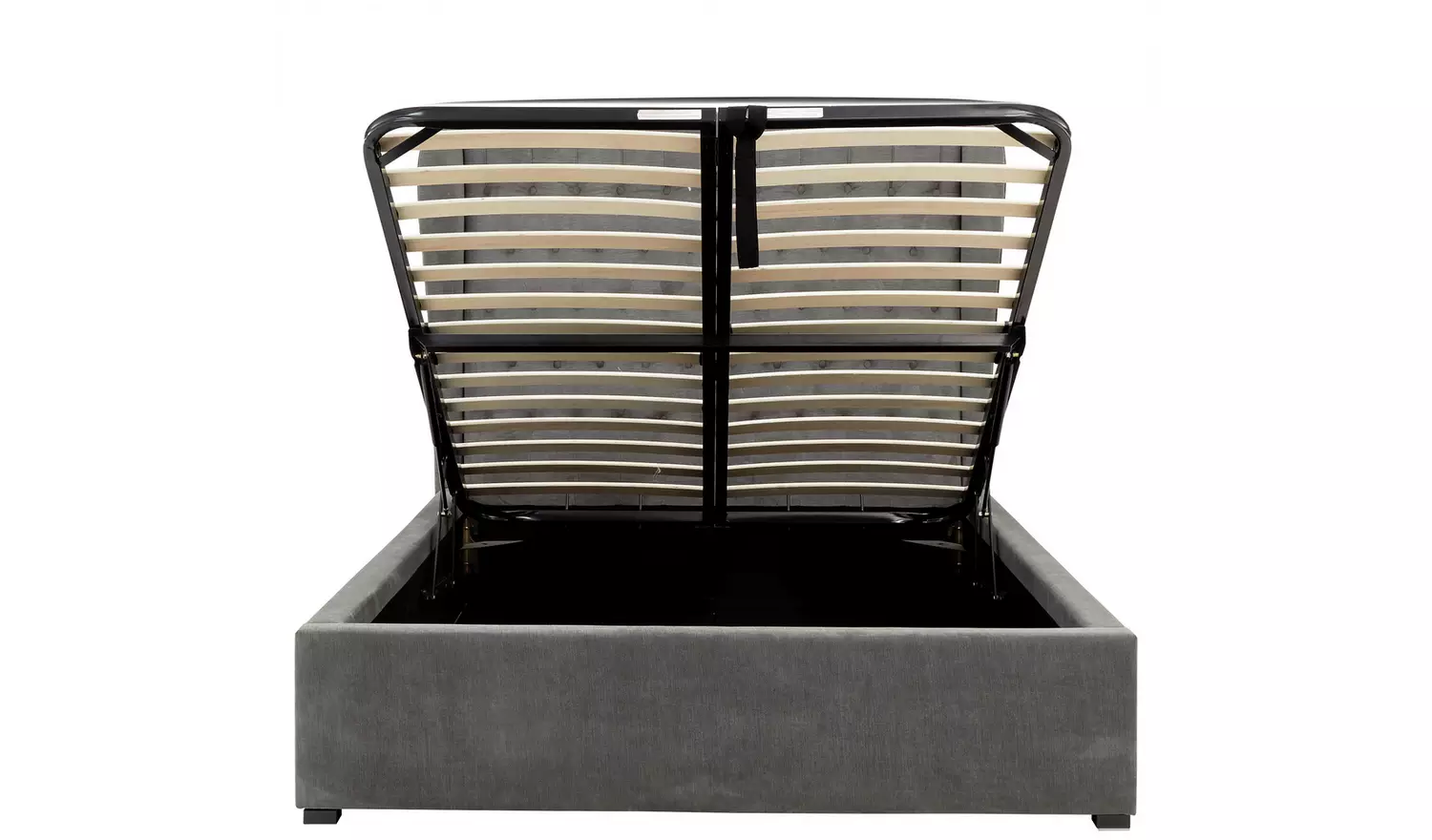 GFW Dakota Double Fabric End Lift Ottoman Bed - Pewter