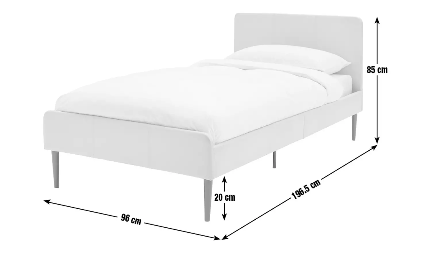 Argos Home Kristopher Single Fabric Bed Frame - Cream