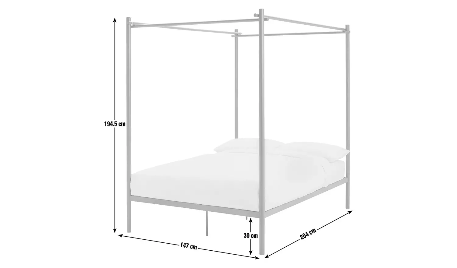 Habitat 60 Akari 4 Poster Double Metal Bed Frame - Red