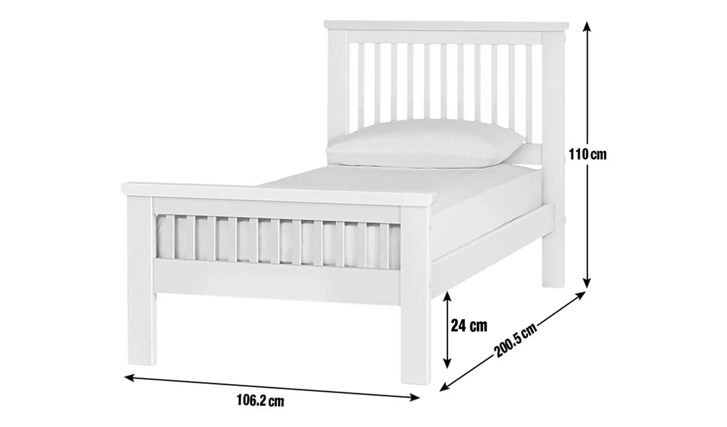 Argos Home Aubrey Single Wooden Bed Frame - Charcoal