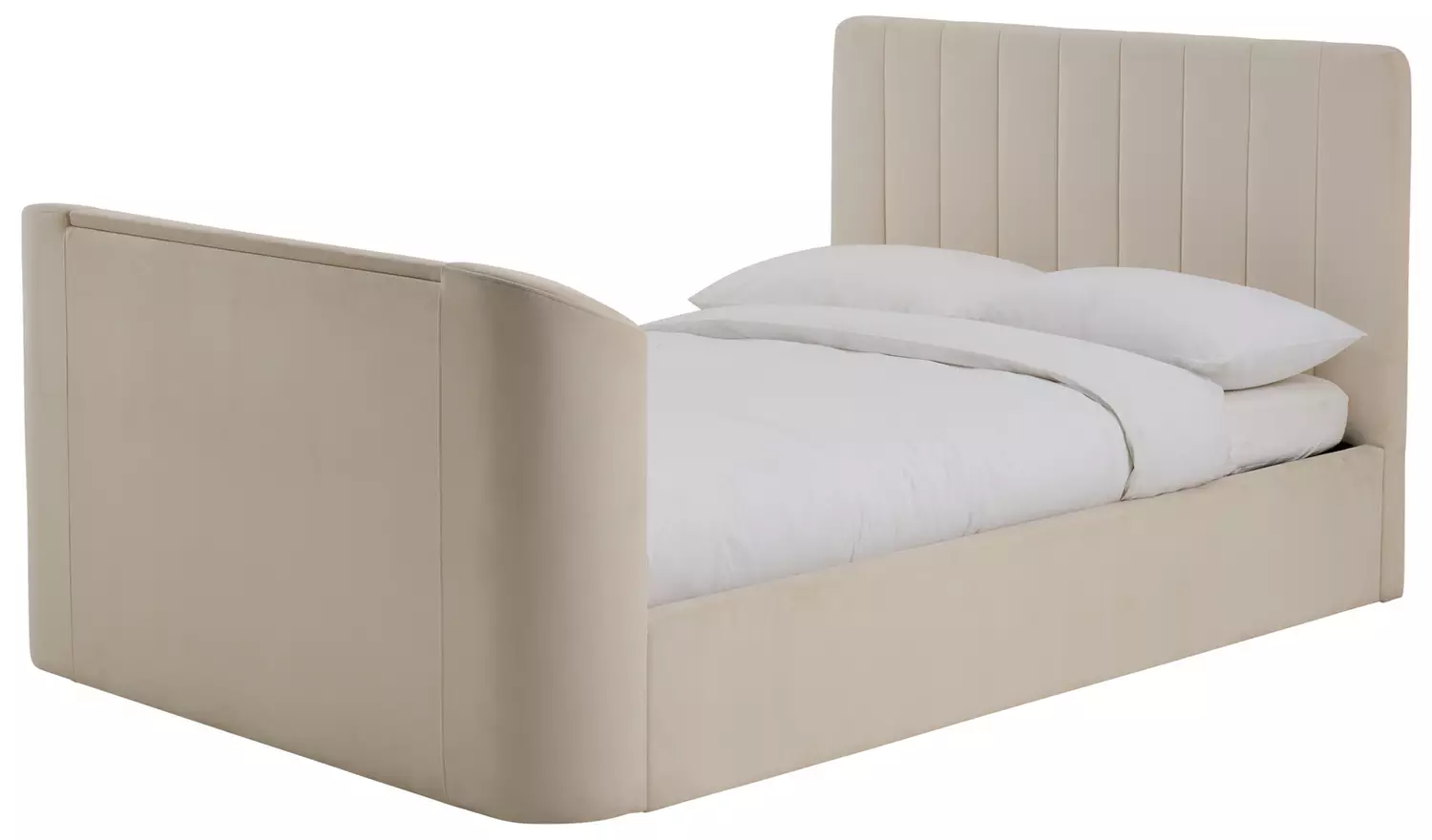 Argos Home Pandora Kingsize Side Lift TV Ottoman Bed - Cream