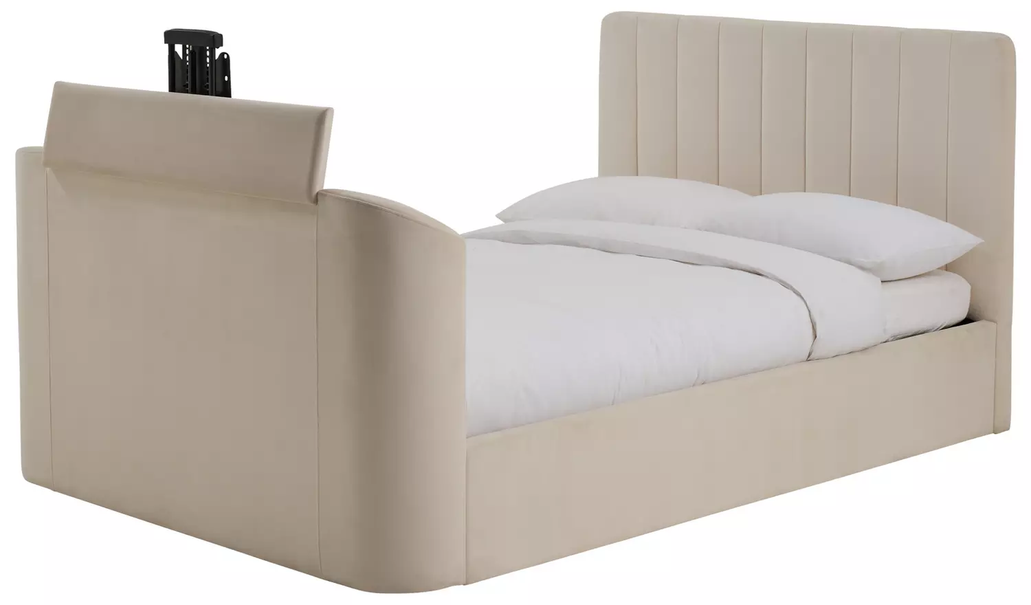 Argos Home Pandora Kingsize Side Lift TV Ottoman Bed - Cream