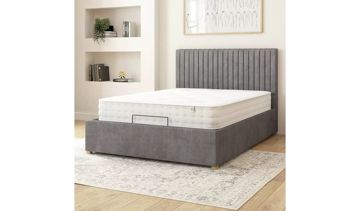 Aspire Grant Single Adjustable Bed with Mattress - Steel