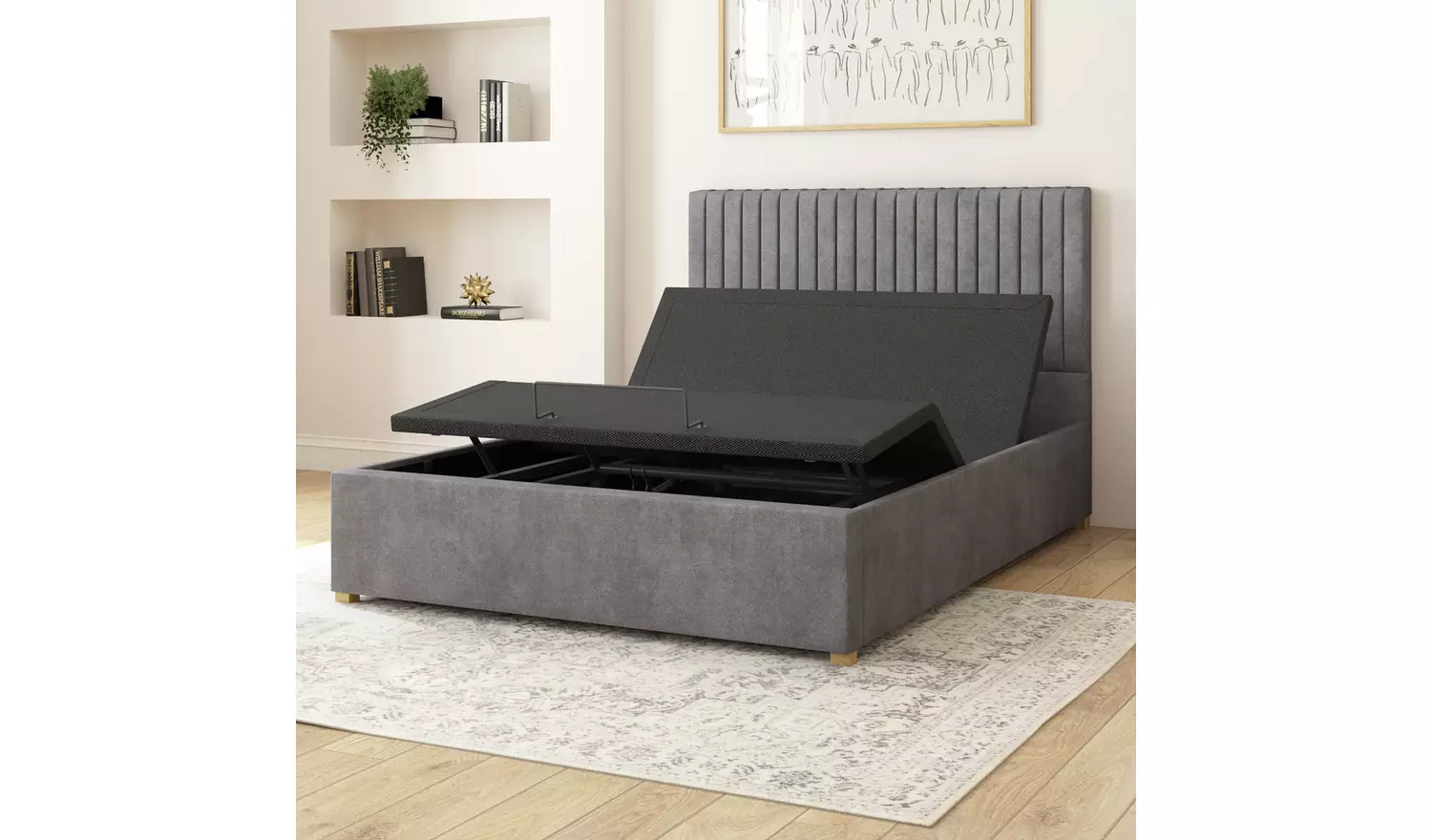 Aspire Grant Single Adjustable Bed with Mattress - Steel