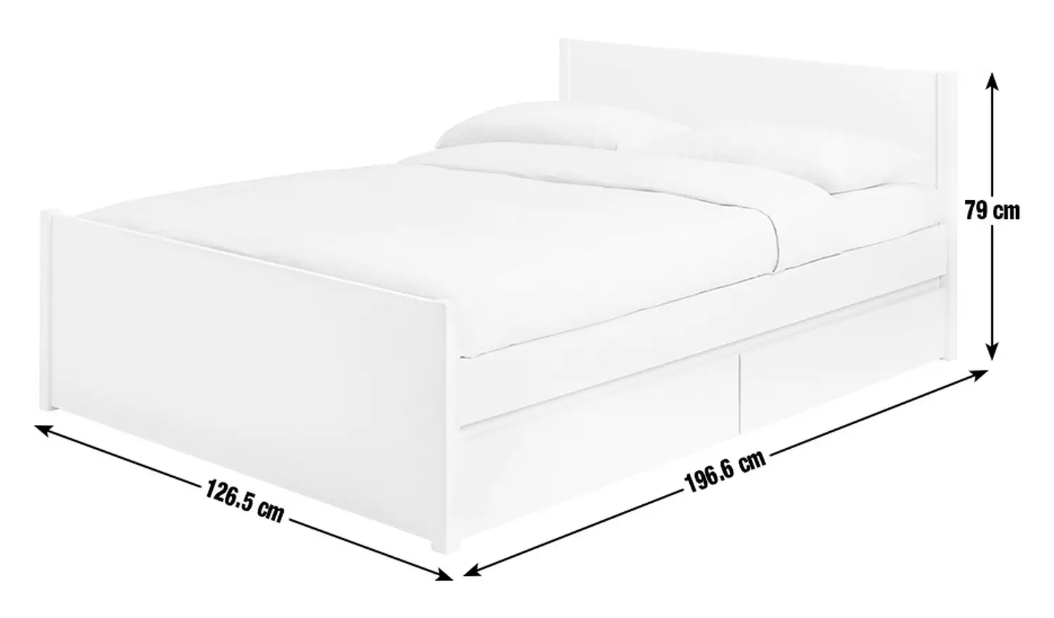 Argos Jenson 2 Drawer Small Double Storage Bed Frame-White