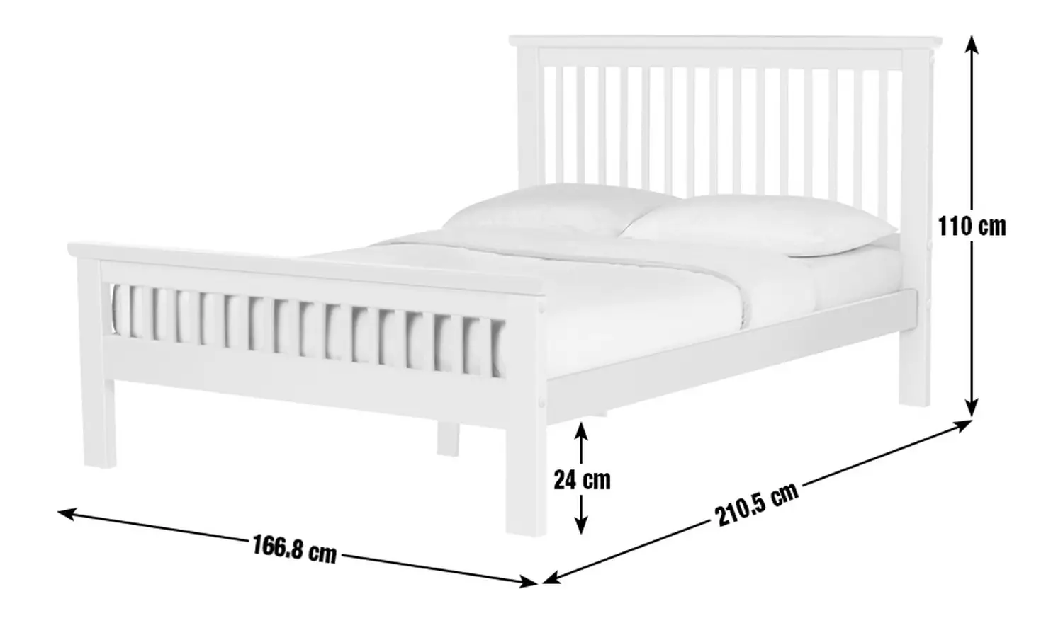 Argos Home Aubrey Kingsize Wooden Bed Frame - White