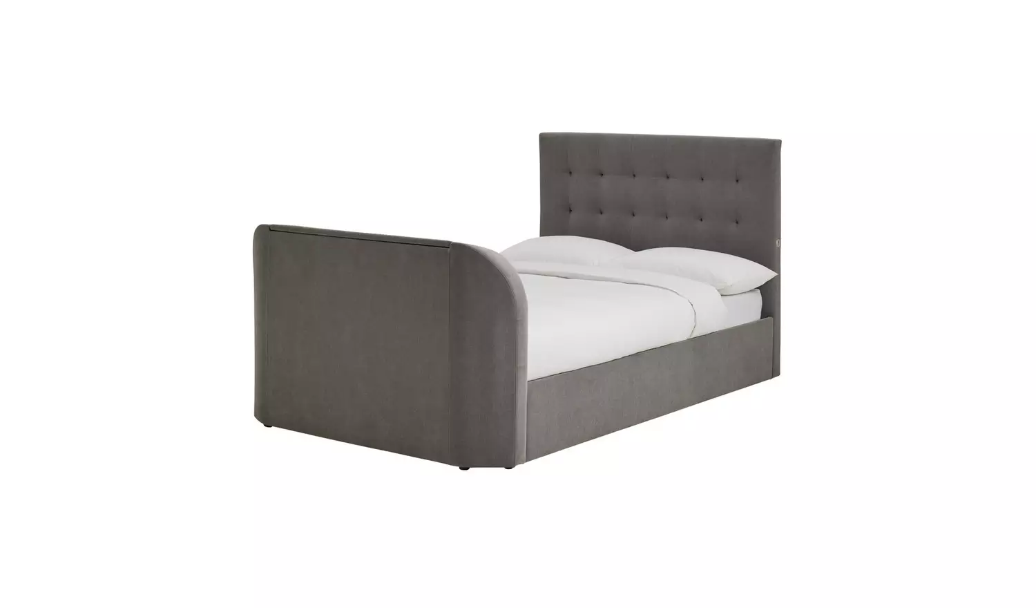 Argos Home Bentley Double 2.1 Sound TV Ottoman Bed - Grey