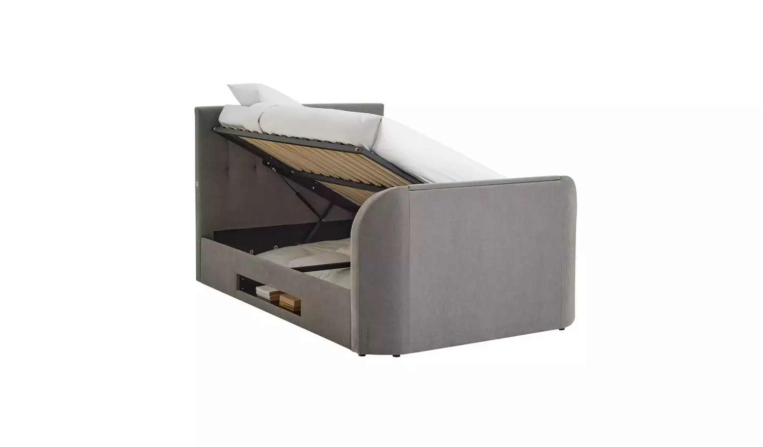 Argos Home Bentley Double 2.1 Sound TV Ottoman Bed - Grey