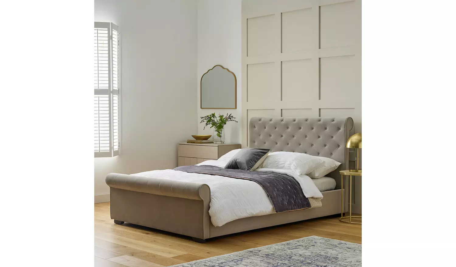 Argos Home Harrow Kingsize Side Lift Ottoman Bed - Grey