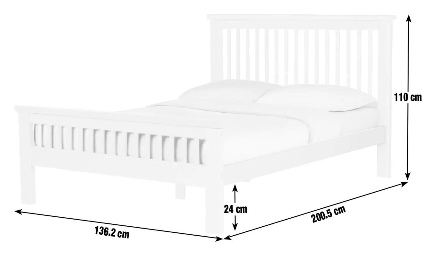 Argos Home Aubrey Small Double Wooden Bed Frame - Oak Stain