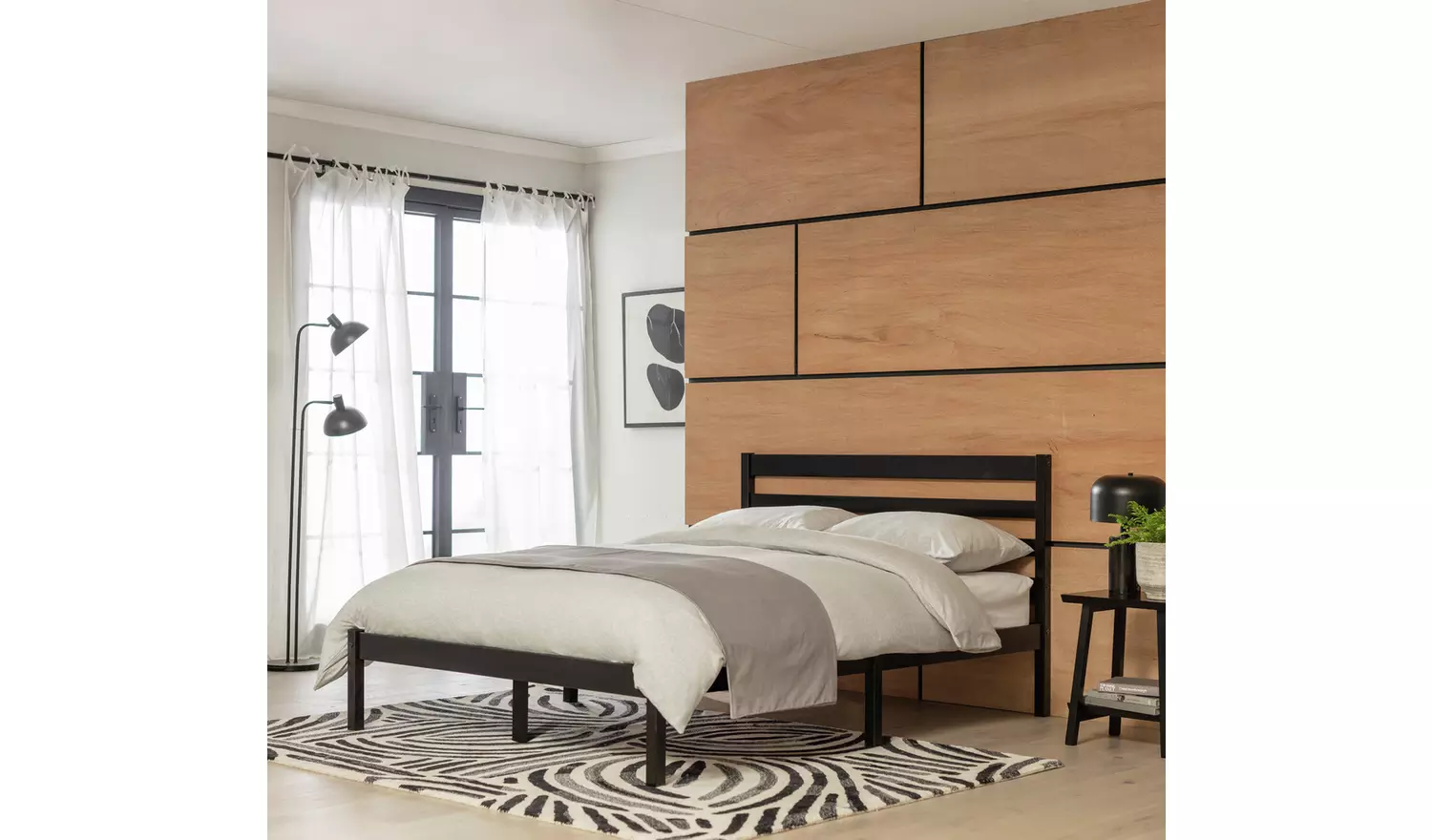 Argos Home Kaycie Double Wooden Bed Frame - Black