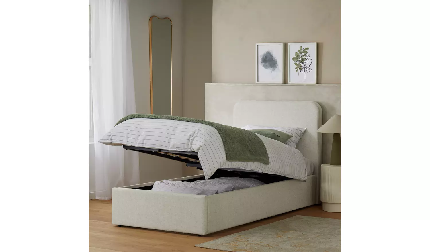 Habitat Chadwell Single End Lift Ottoman Bed - Natural