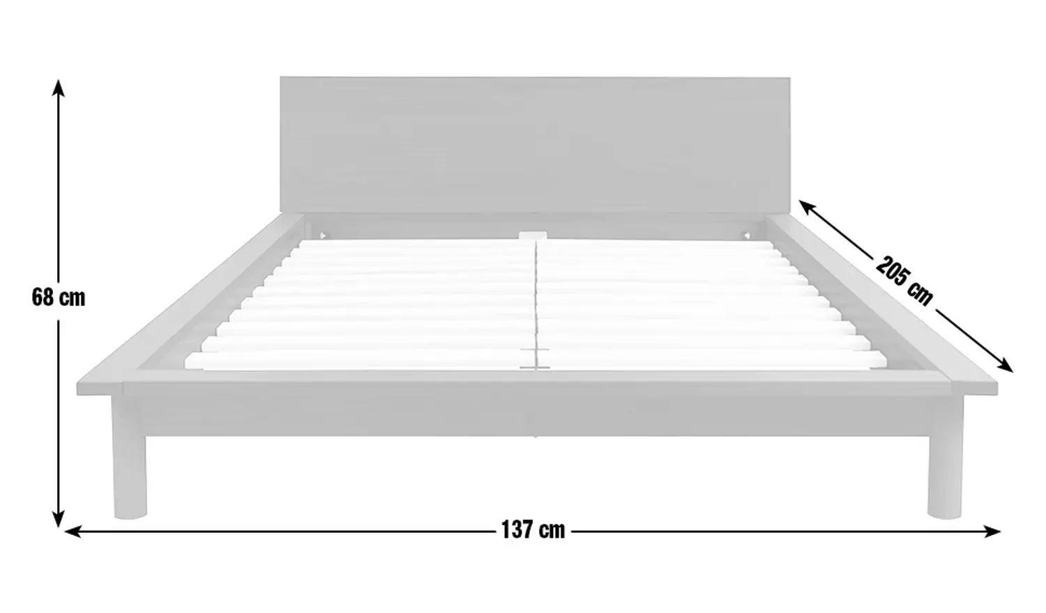 Habitat Akio Small Double Wooden Platform Bed Frame - Black