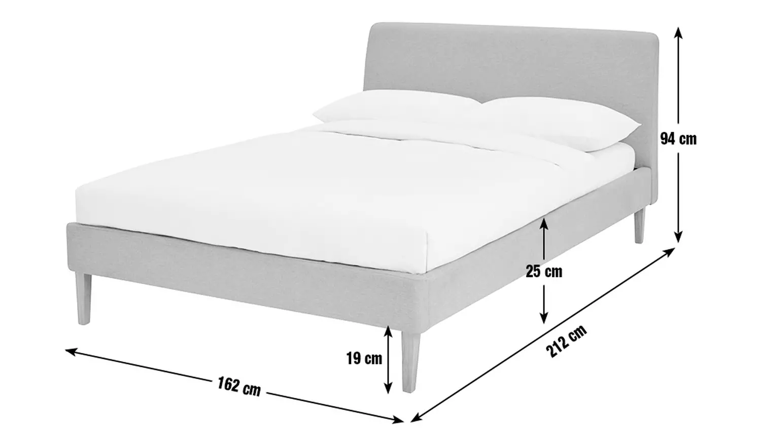 Habitat Ren Kingsize Fabric Bed Frame - Light Grey