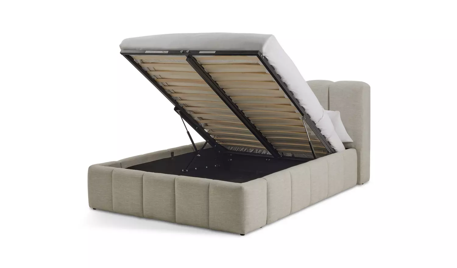 Habitat Malone Kingsize End Lift Ottoman Bed - Cream