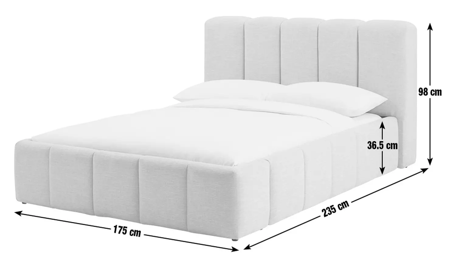 Habitat Malone Kingsize End Lift Ottoman Bed - Cream
