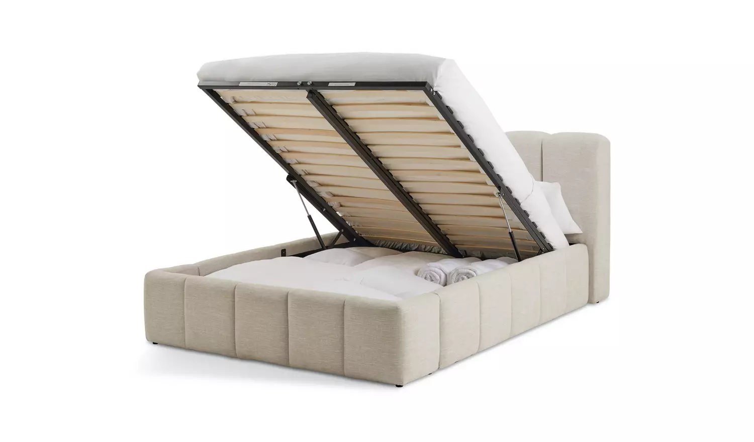 Habitat Malone Kingsize End Lift Ottoman Bed - Cream