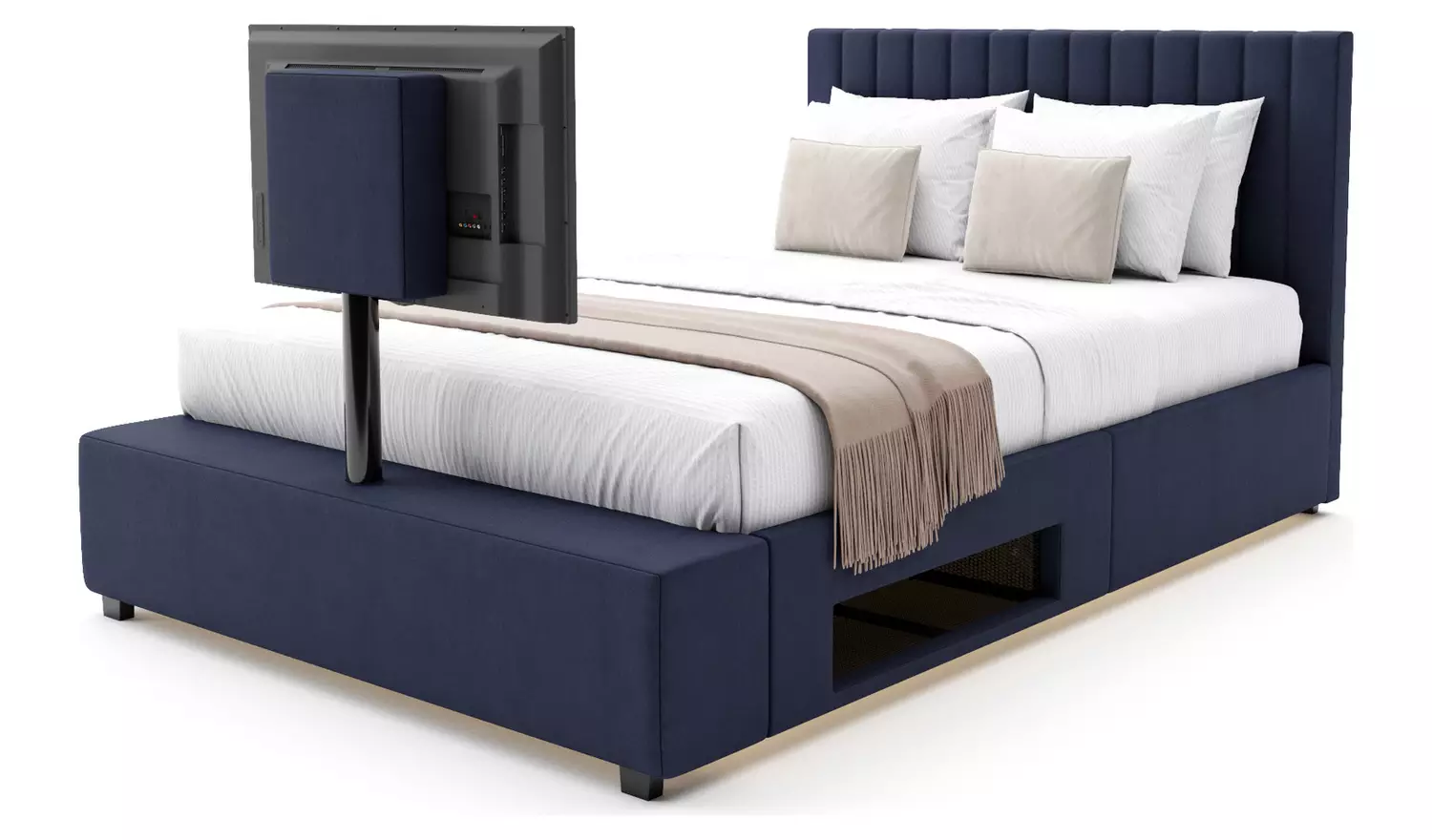 XR Living Maisie Kingsize TV LED Bed Frame - Navy