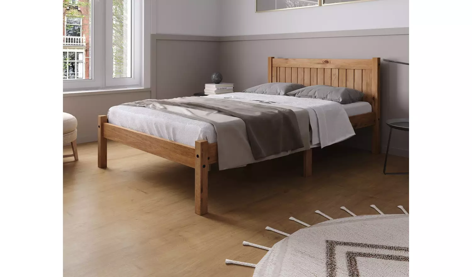 Birlea Rio Small Double Bed Frame with Mattress - Pine