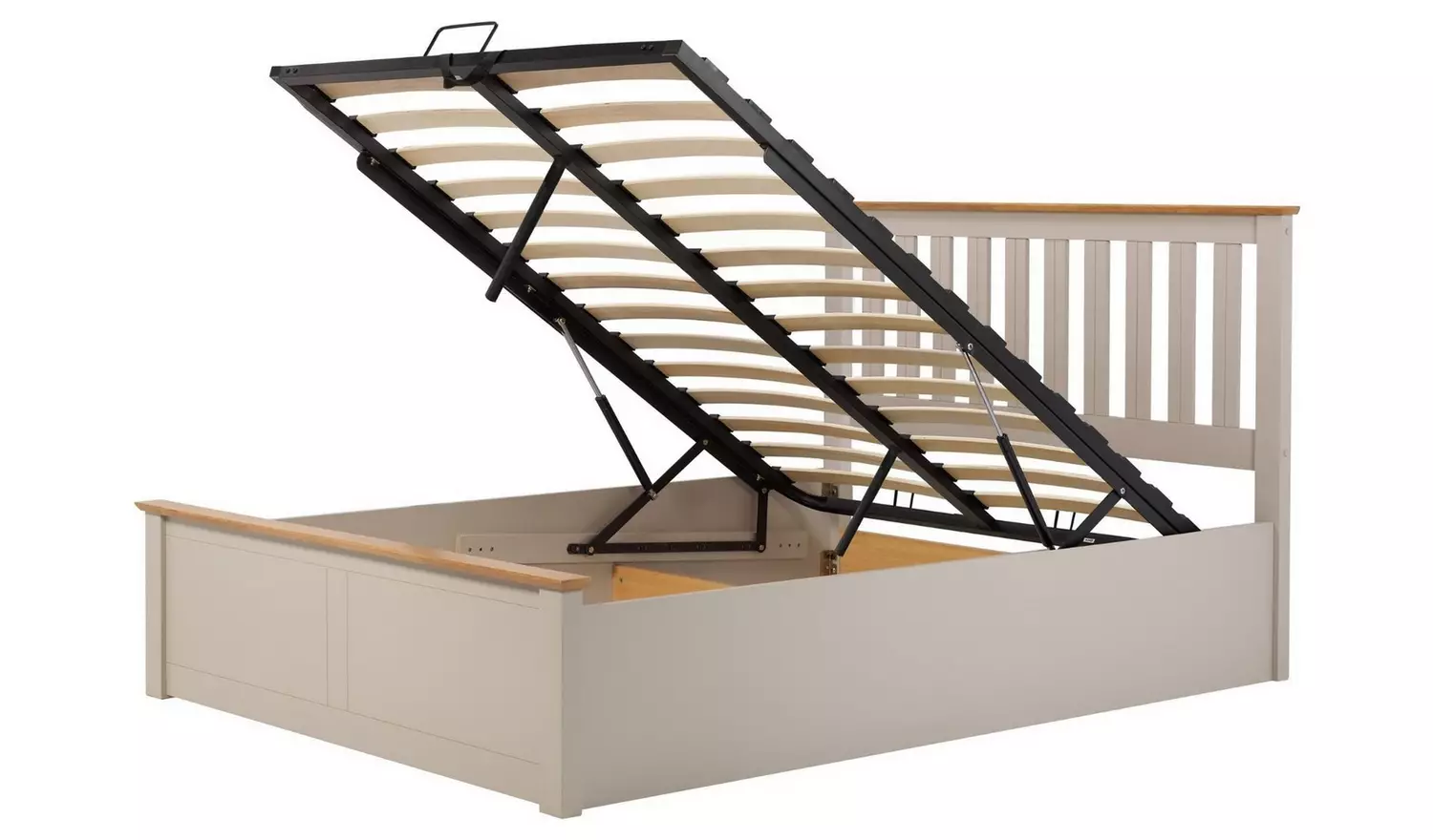 Birlea Phoenix Kingsize Ottoman Bed with Mattress-Pearl Grey