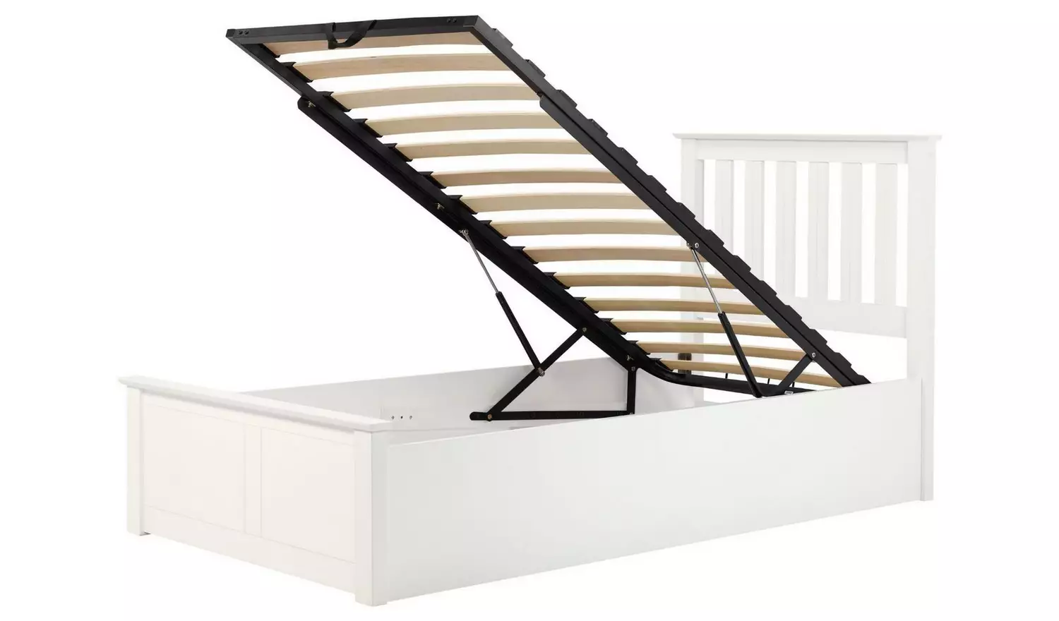 Birlea Phoenix Single Ottoman Bed with Mattress - White