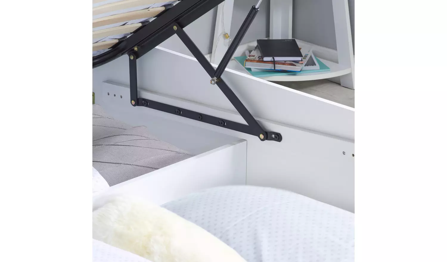 Birlea Phoenix Double Ottoman Bed with Mattress - White