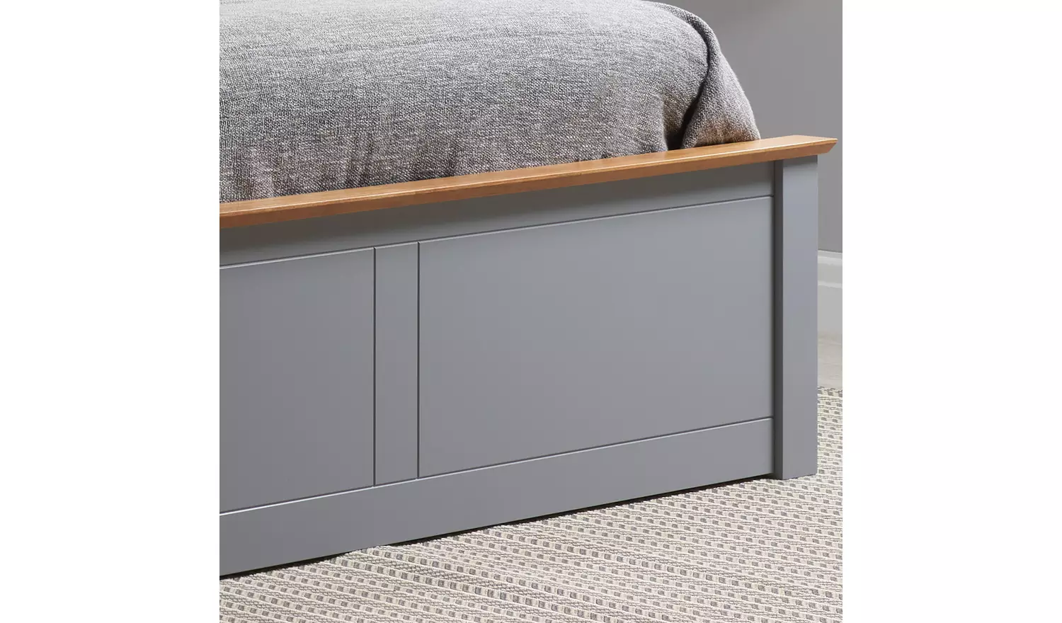 Birlea Phoenix Kingsize Ottoman Bed with Mattress-Stone Grey