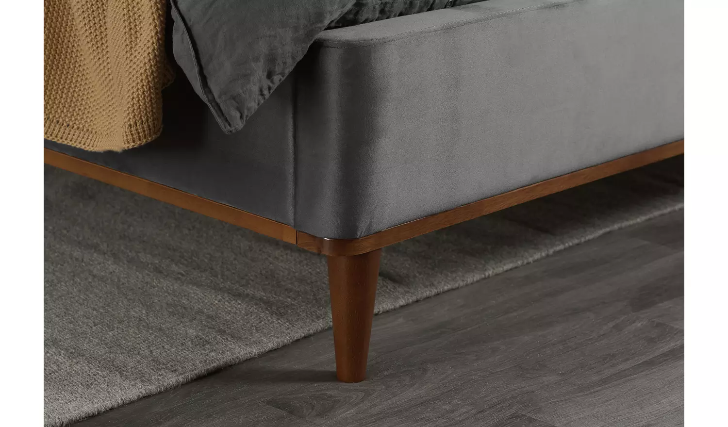 Birlea Lincoln Kingsize Fabric Bed Frame - Charcoal