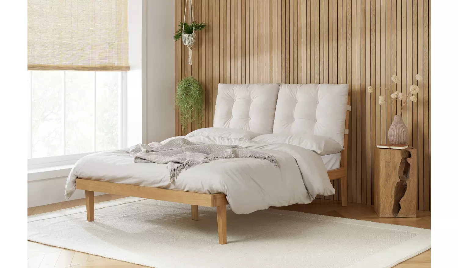 Birlea Ander Kingsize Wooden Bed Frame - Natural