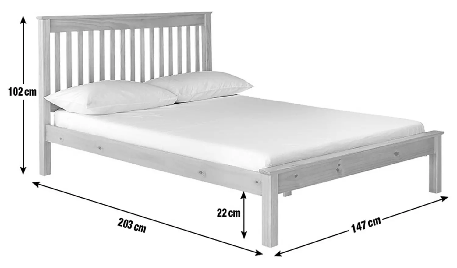 Argos Home Aspley Double Wooden Bed Frame - White
