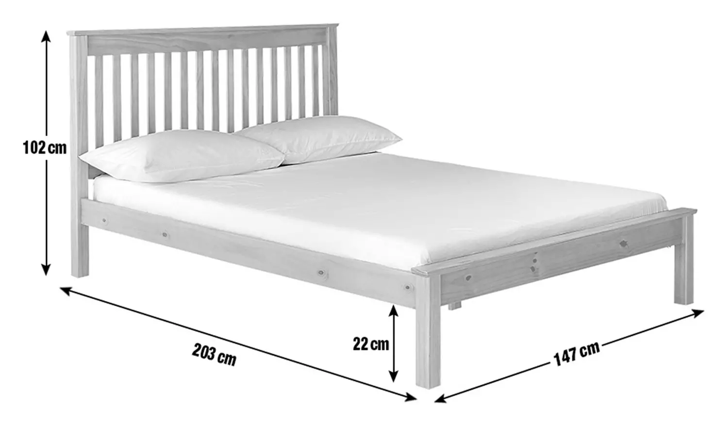 Argos Home Aspley Double Wooden Bed Frame - White