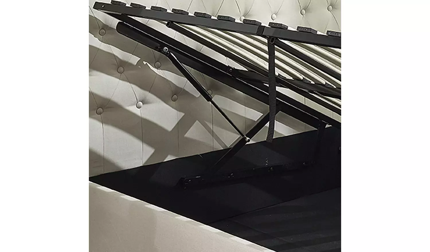 Aspire Chesterfield Small Double Ottoman Bed - Natural